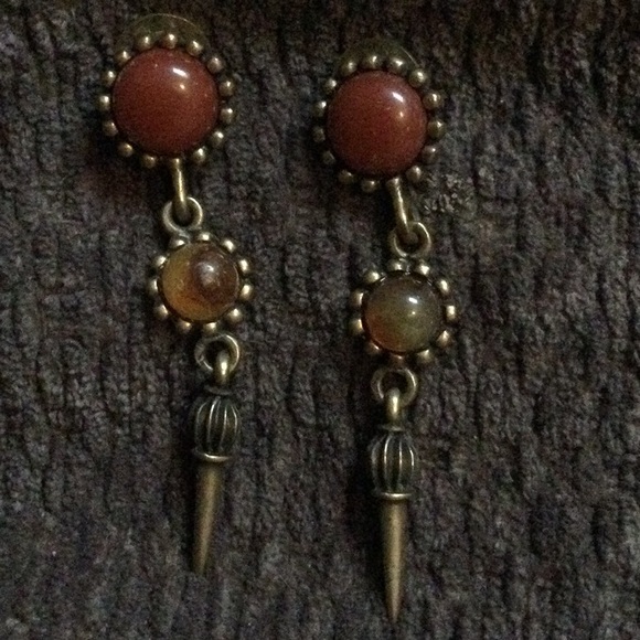 Vintage 80s dangle earrings - Picture 2 of 3